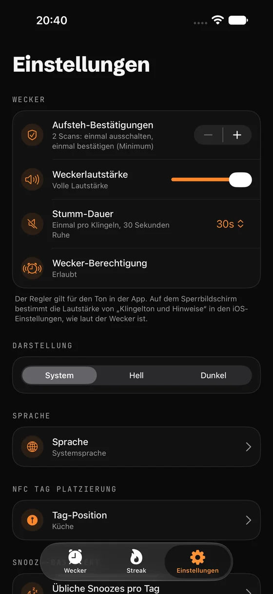RiseUp App: Verlauf der letzten Morgen